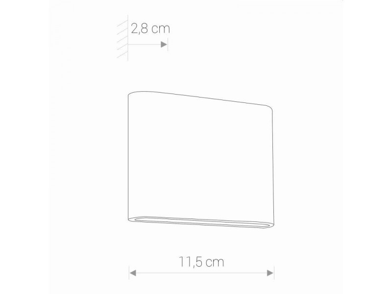 Kültéri Fali lámpa LED 36x0,2W 3000K 242lm alumínium/grafit 115x28mm SEMI MEGSZŰNT