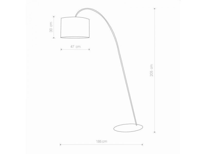 Állólámpa E27 szövet/szürke 2050x1860mm ALICE GRAY Állólámpa E27 szövet/szürke 2050x1860mm ALICE GRAY