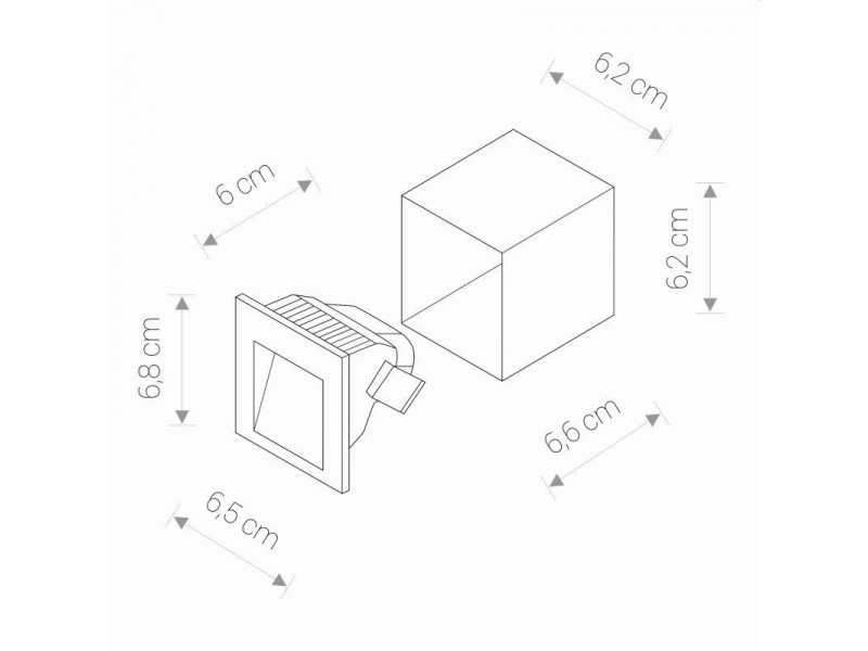 Beépíthető lámpa LED 1x3W 3000K 310lm alumínium/grafit 68x65x66mm STEP Beépíthető lámpa LED 1x3W 3000K 310lm alumínium/grafit 68x65x66mm STEP
