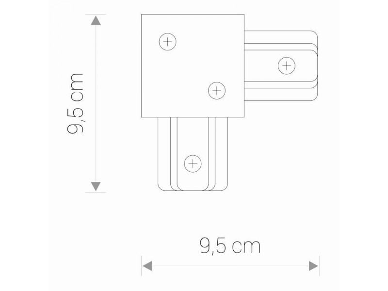 Sín sarok (L) toldóelem beépíthető polikarbonát/fekete 95x95mm PROFILE