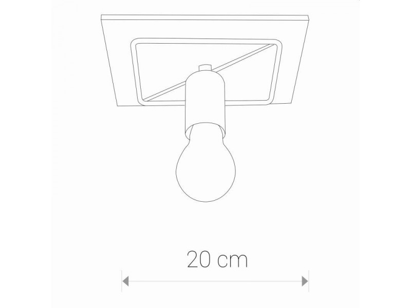 Mennyezeti lámpa E27 fa/barna 200x200x200mm COBA