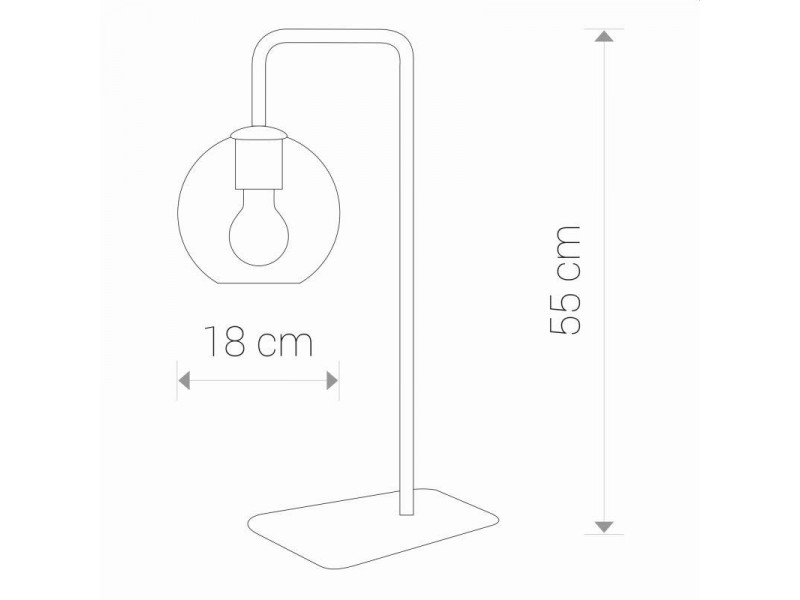 Asztali lámpa E27 üveg/füstszínű 550x250mm MONACO Asztali lámpa E27 üveg/füstszínű 550x250mm MONACO
