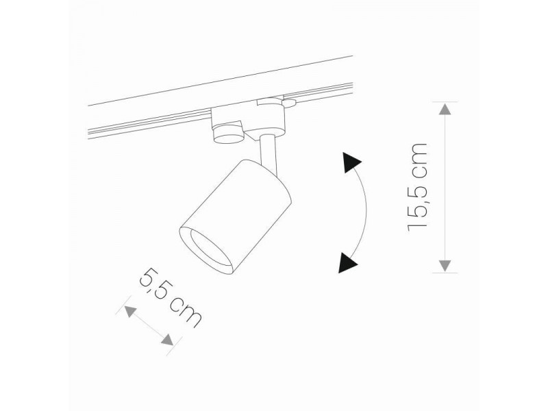Sínes lámpafej GU10 fém/fehér 155x55mm PROFILE EYE