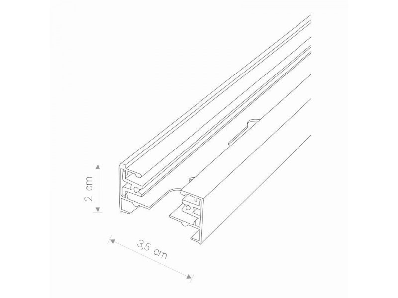 Sín 1méter alumínium/fehér 35x1000mm PROFILE