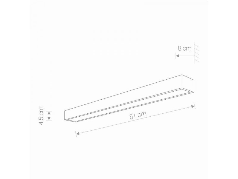 Fali lámpa LED 18W 4000K 1000lm fém/króm 45x610x80mm KAGERA MEGSZŰNT