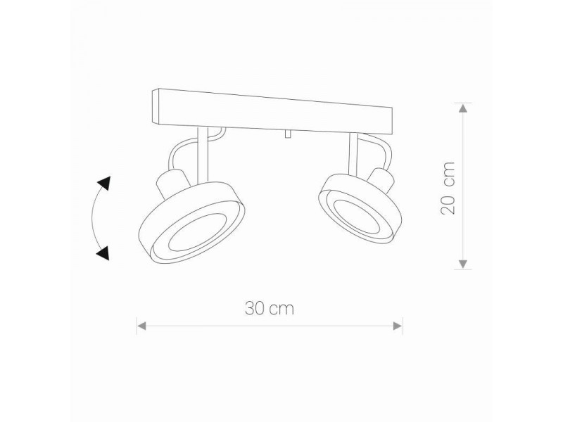Spot lámpa 2xES111 GU10 fém/grafit 200x300mm CROSS GRAPHITE MEGSZŰNT
