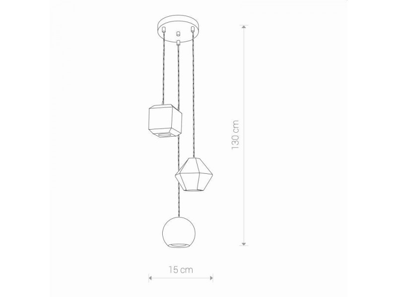 Függeszték 3xGU10 beton/szürke 1300x150mm GEOMETRIC