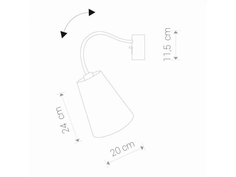 Fali lámpa E27 szövet/fekete 115x200x710mm FLEX SHADE MEGSZŰNT