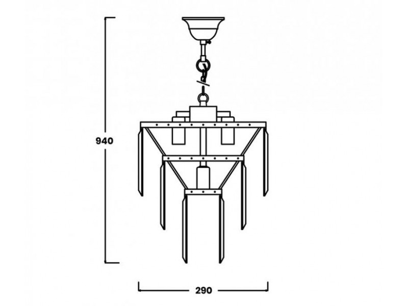 Függeszték 4xE14 kristály/átlátszó 940x290mm AMEDEO