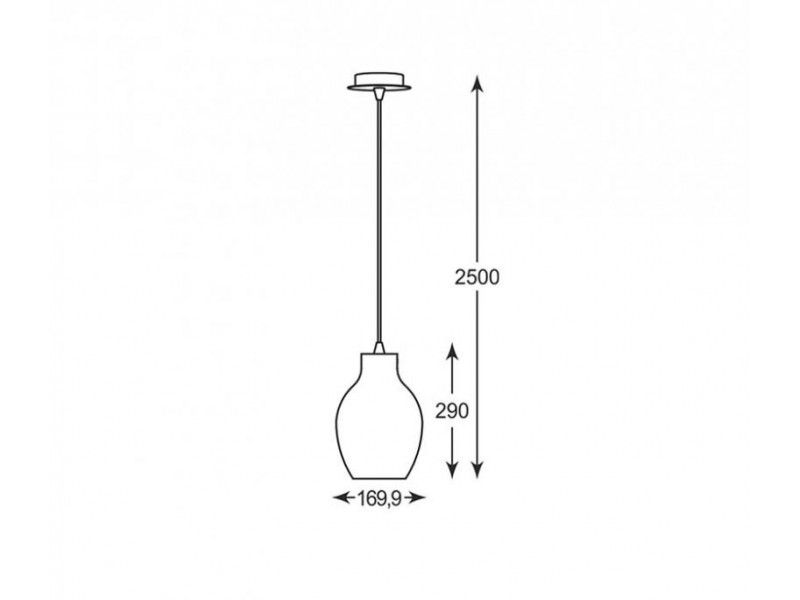 Függeszték E27 üveg/króm 2500x170mm BRESSO (ZU-OYD-10231C)