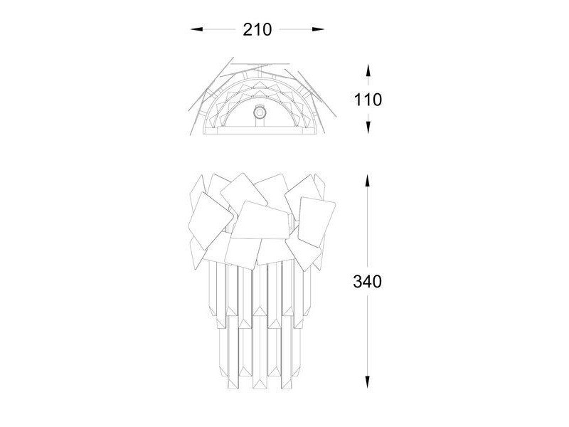 Fali Lámpa 2xG9 Arany/Kristály Magassága:34cm QUASAR MEGSZŰNT