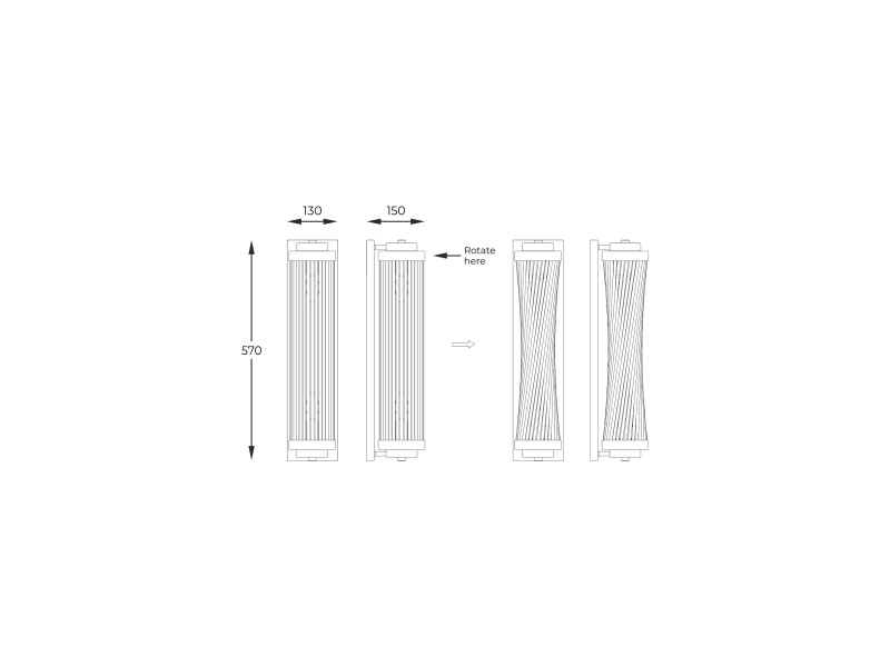 Fali lámpa 2xE14 króm 57cm SERGIO